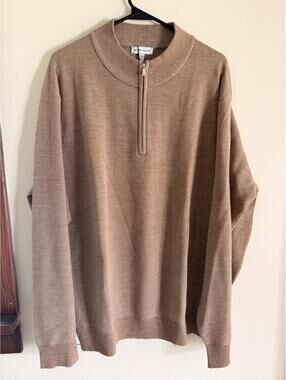 2XL - Men - Peter Millar Crown Brown QZip Sweater (NWT)